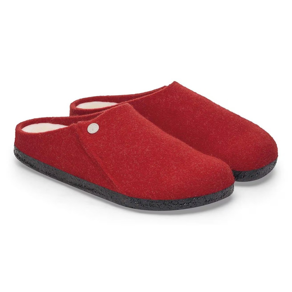 Womens US 7 EU 38 Narrow Birkenstock Zermatt Shearling Active Red Slippers NEW
